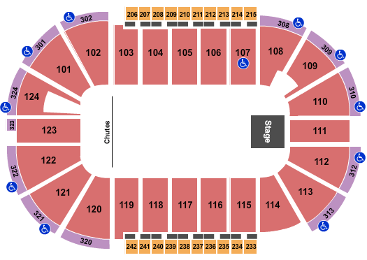 Santander Arena PBR Seating Chart